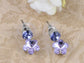 Swarovski Crystal Purple Hibiscus Flower Drop Earring Necklace Statement Jewelry Set