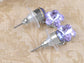 Swarovski Crystal Purple Hibiscus Flower Drop Earring Necklace Statement Jewelry Set