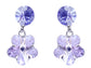 Swarovski Crystal Purple Hibiscus Flower Drop Earring Necklace Statement Jewelry Set