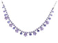 Swarovski Crystal Purple Hibiscus Flower Drop Earring Necklace Statement Jewelry Set