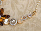 Topaz Element Pearlescent Floral Earring Necklace Set