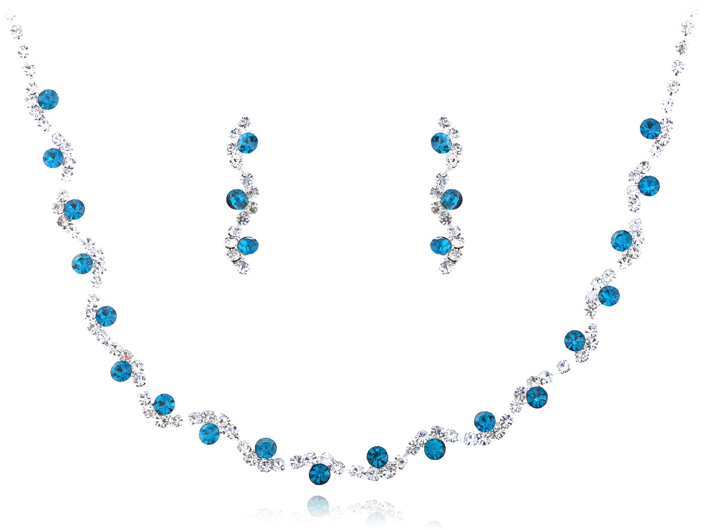 Swarovski Crystal Aqua Indicolite Blueberry Vineyard Earring Necklace Set