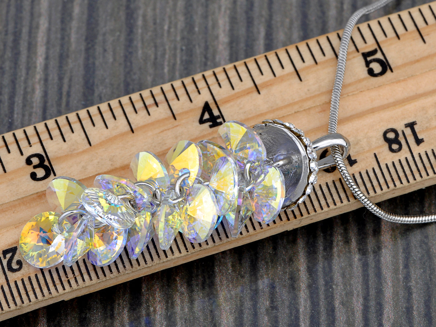 Swarovski Crystal Iridescent Gemss Dangle Pendant Necklace