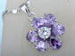 Swarovski Crystal Tanzanite Light Purple Rounded Petal Thorn Element Necklace