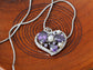 Swarovski Crystal Tanzanite Pearl Heart Outline Mosaic Element Necklace