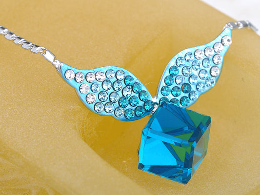 Indicolite Blue Cube Winged Pixie Spirit Element Necklace
