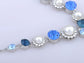 Swarovski Crystal Blue Alternating Pearl Daisy Element Earring Necklace Set