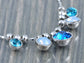 Swarovski Crystal Silver Sapphire Aquamarine Round Bubble Necklace