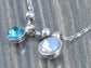 Swarovski Crystal Silver Sapphire Aquamarine Round Bubble Necklace