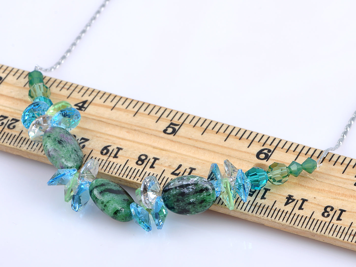 Green Blue Zircon Peridot Watermelon Beaded D Choker Necklace