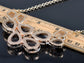 Rose Gold Champagne Teardrop Cluster Statement Bib Pendant Necklace