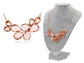 Rose Gold Champagne Teardrop Cluster Statement Bib Pendant Necklace