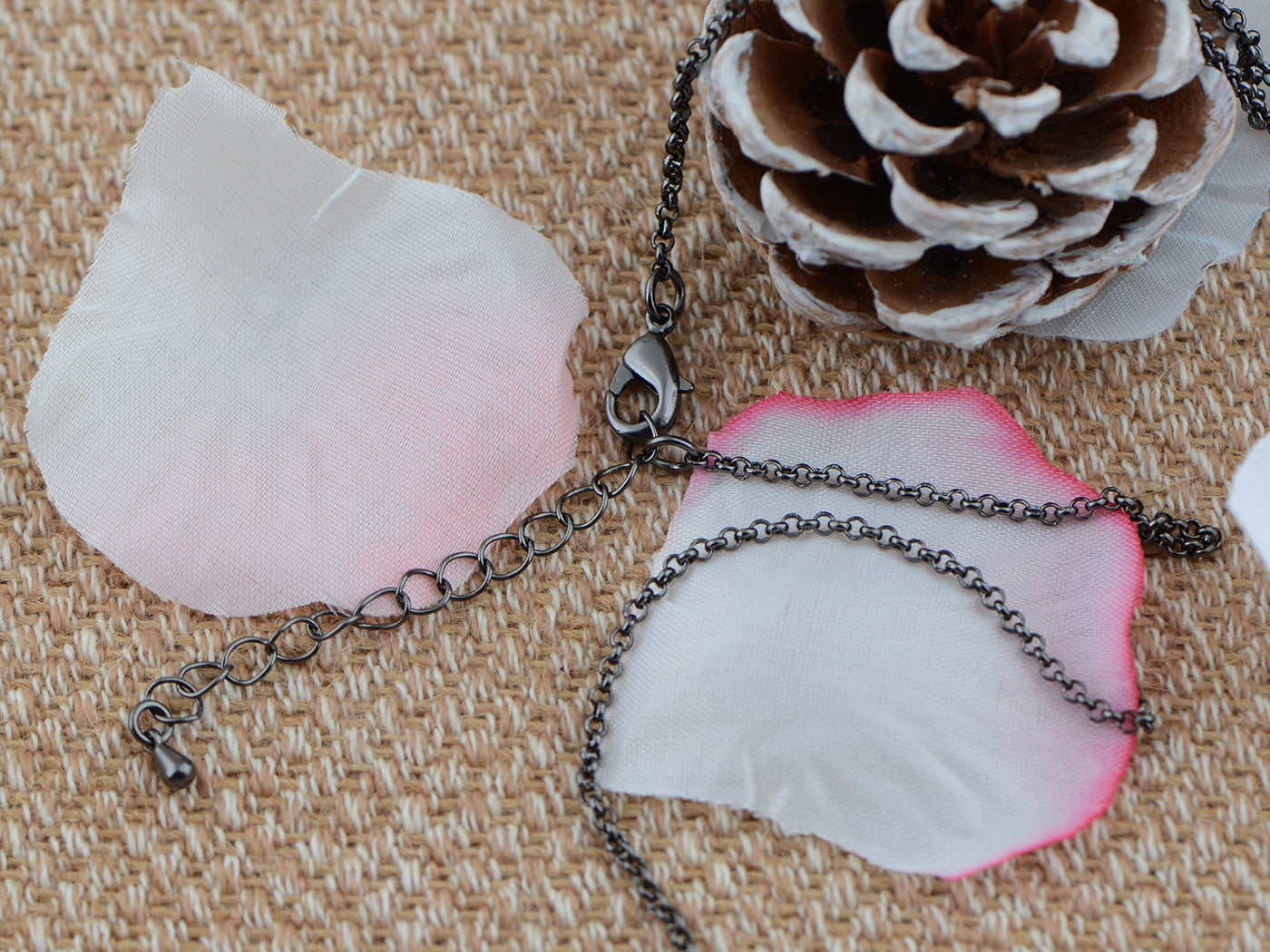 Rose Gold Champagne Teardrop Cluster Statement Bib Pendant Necklace