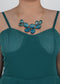 Rose Gold Champagne Teardrop Cluster Statement Bib Pendant Necklace