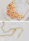 Rose Gold Champagne Teardrop Cluster Statement Bib Pendant Necklace
