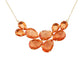 Rose Gold Champagne Teardrop Cluster Statement Bib Pendant Necklace