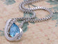 Swarovski Crystal Elements Aquamarine Bow Necklace