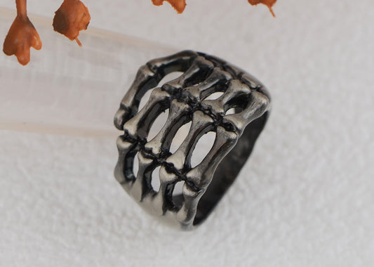 Gun Creepy Skeleton Hand Grasping Your Finger Statement Ring