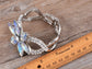 Floral Twist Big Aurora Borealis Flower Statement Bangle Cuff Bracelet