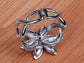 Floral Twist Big Aurora Borealis Flower Statement Bangle Cuff Bracelet