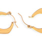 Gold Tone Hoop Earrings with Sculptural Geometric Design