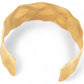 Wavy Gold Tone Open Cuff Bracelet with Fluid Sculpted Design