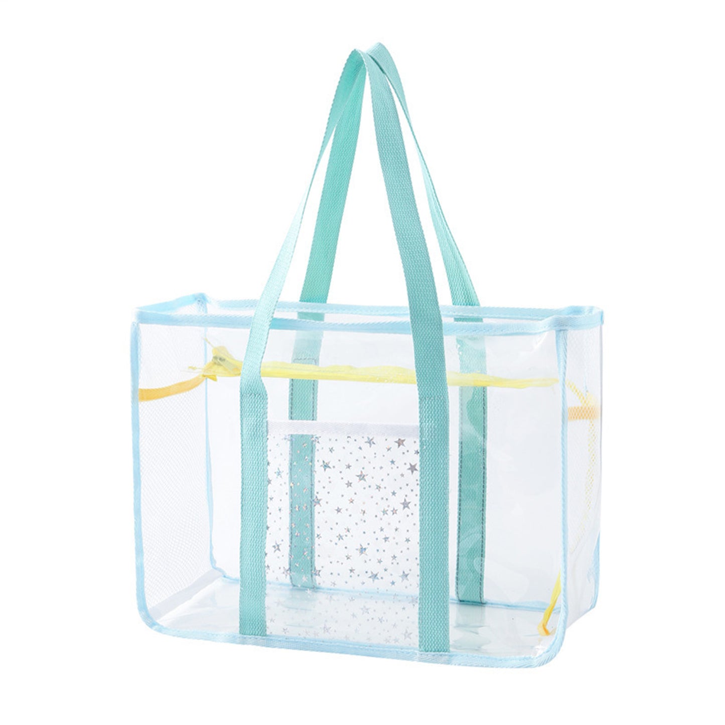 Transparent Mesh Beach Tote Bag - Waterproof Travel Shoulder Bag