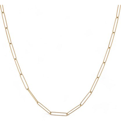 Minimalist Gold Tone Paperclip Chain Necklace Simple Modern Design