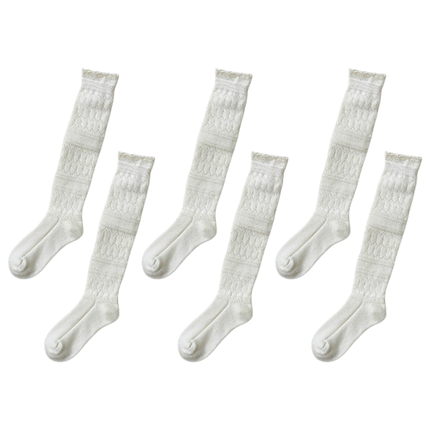 6pk Cable Knit Knee-High Socks - Warm Textured Socks for Casual Winter & Cozy Daily Wear