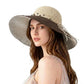 Wide Brim Straw Sun Hat Breathable Crochet Summer Hat with Decorative Band
