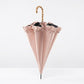 Dome Umbrella with Ruffle Trim Canopy Bamboo Style Handle and Wind Resistant Frame