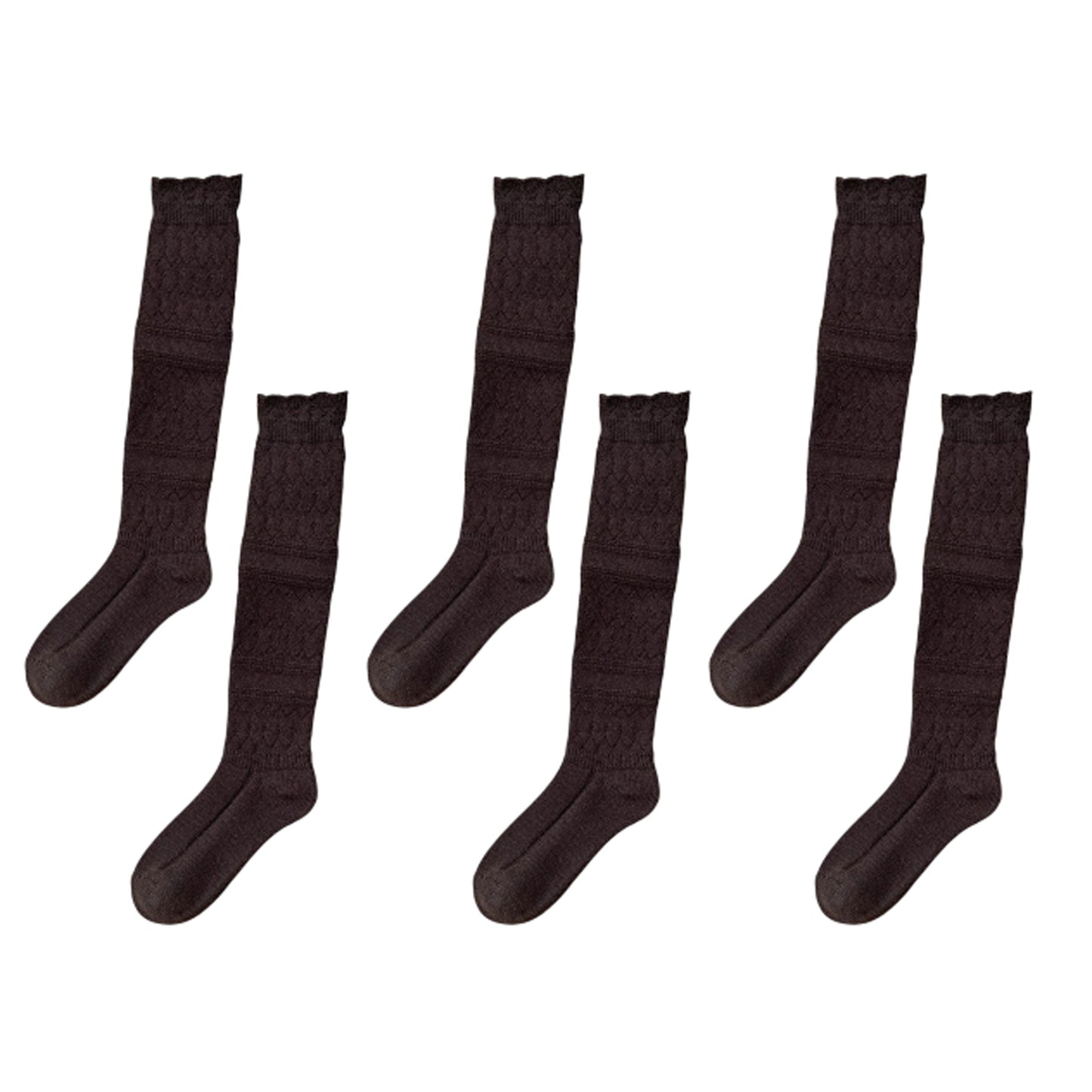 6pk Cable Knit Knee-High Socks - Warm Textured Socks for Casual Winter & Cozy Daily Wear
