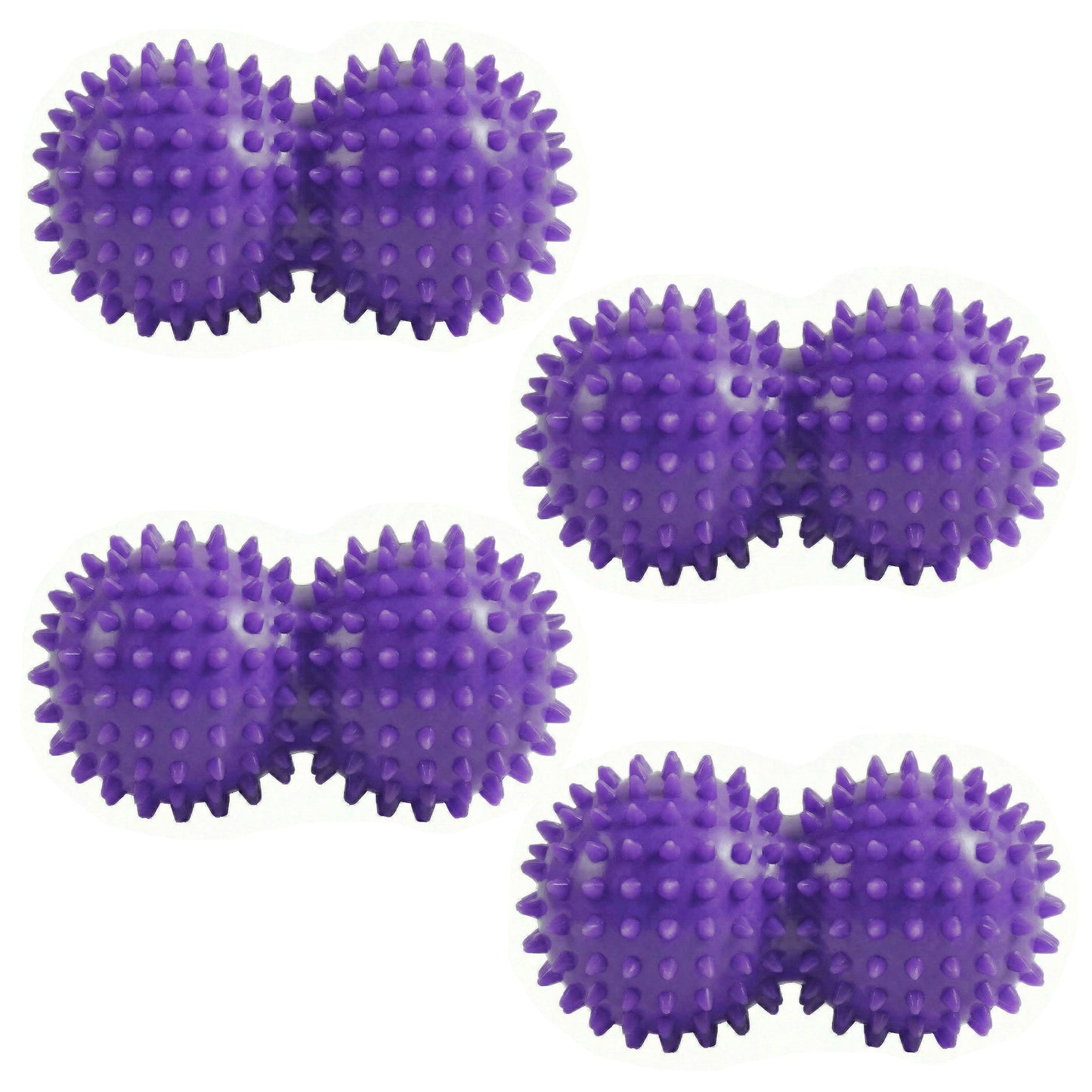 4-PC Textured Peanut Massage Ball for Deep Tissue Spine and Muscle Relief