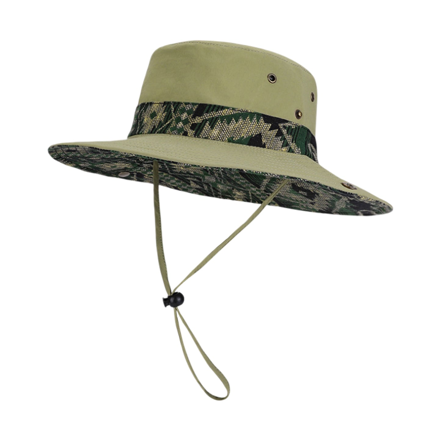 Wide Brim Outdoor Sun Hat Adjustable Chin Strap Breathable Lightweight Hiking Fishing Hat