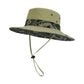Wide Brim Outdoor Sun Hat Adjustable Chin Strap Breathable Lightweight Hiking Fishing Hat