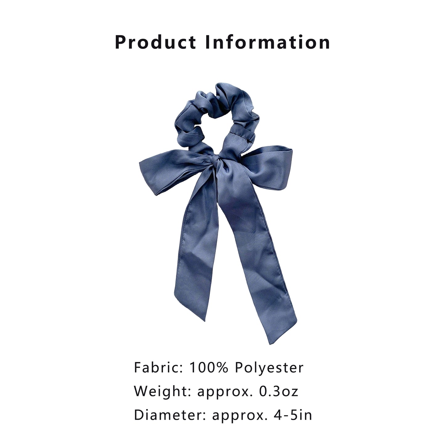 Knotted Bow Satin Hair Scrunchies Ties Elastic Hair Scarf Hair Bands Ponytail Holder for Women Girls