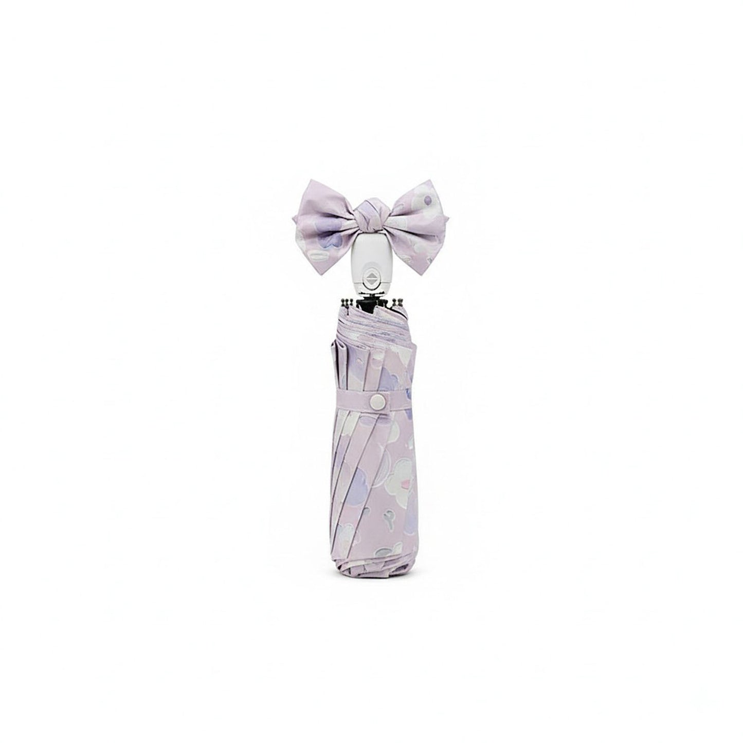 Lavender Floral Print Compact Foldable Umbrella