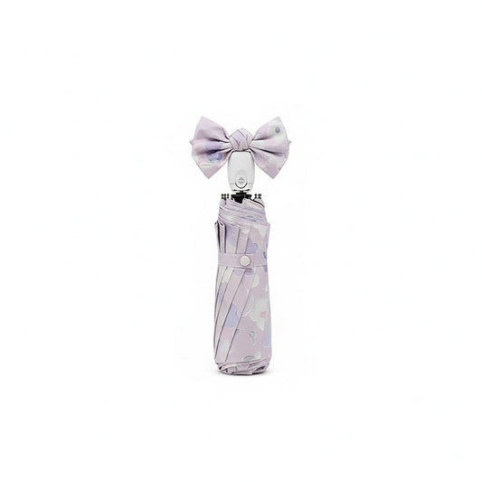 Lavender Floral Print Compact Foldable Umbrella