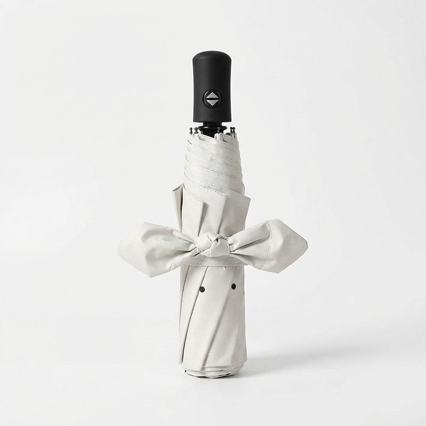 Compact Folding Umbrella with Bow Print Canopy Automatic Open Wind Resistant Frame and Strap