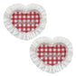 2-PC Heart Shaped Fabric Coaster with Ruffle Trim Table Protector