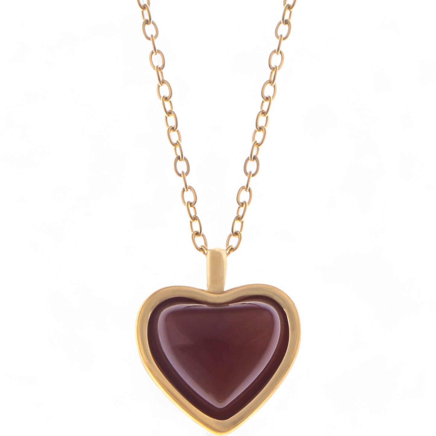 Heart-Shaped Pendant Necklace with Chain