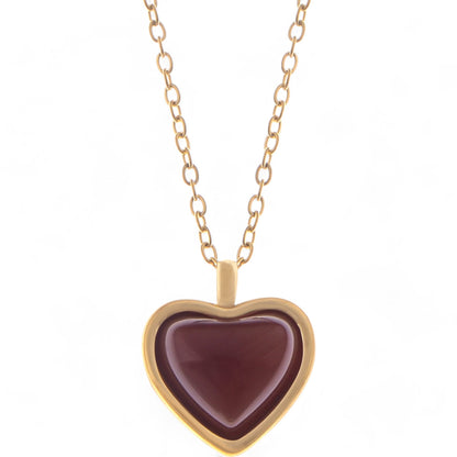 Heart-Shaped Pendant Necklace with Chain