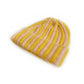 Knit Beanie with Colorblock Stripes and Folded Cuff Winter Hat