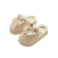 Valentine Plush Closed Toe Mule House Slippers with Decorative Bow and Cushioned Sole