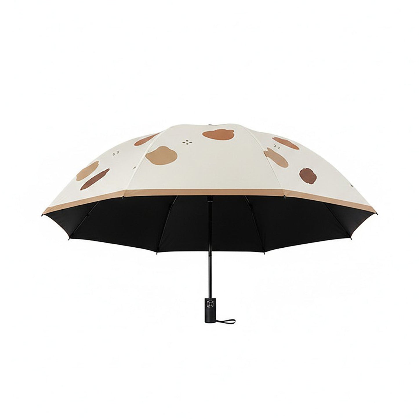 Bear Print Compact Folding Umbrella with Automatic Open Wind Resistant Frame and Wrist Strap
