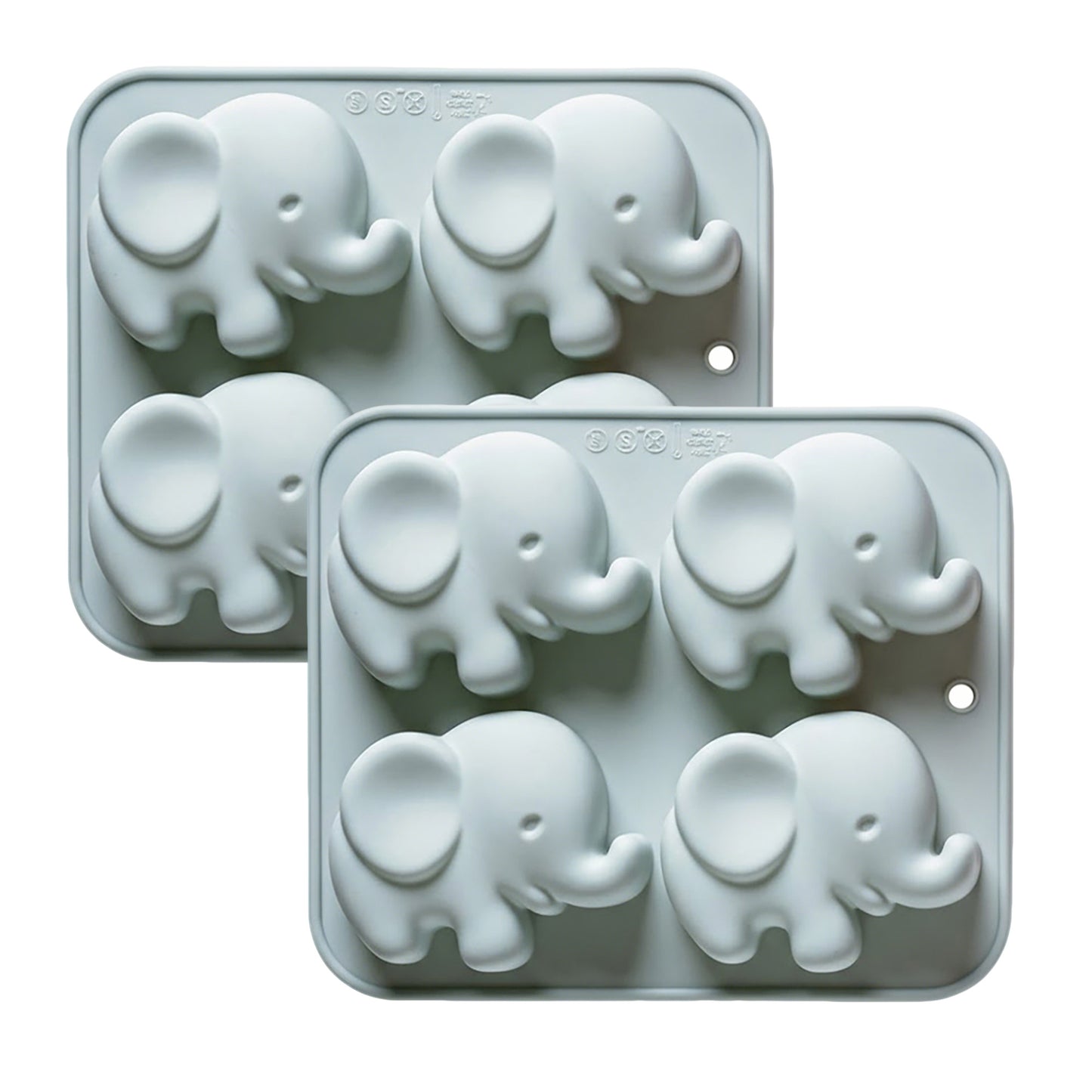 2-Piece Elephant Silicone Baking Mold Reusable Nonstick Cake Chocolate Mold