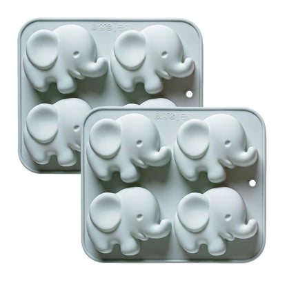 2-Piece Elephant Silicone Baking Mold Reusable Nonstick Cake Chocolate Mold