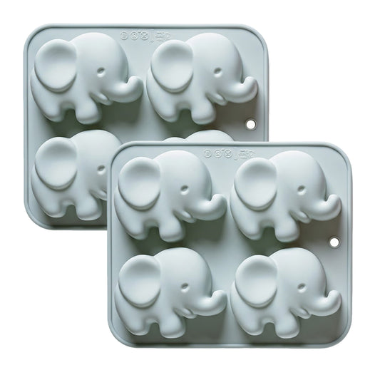2-Piece Elephant Silicone Baking Mold Reusable Nonstick Cake Chocolate Mold