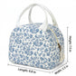 Floral Patchwork Zip Top Lunch Bag Small Travel Tote with Handle Lightweight Organizer