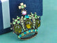Pink Gem Royal King Crown Jewelry Pin Brooch